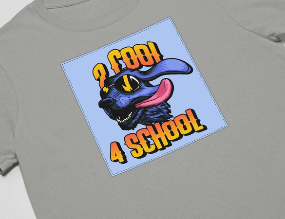 Koszulka z naszywką 2 cool 4 school
