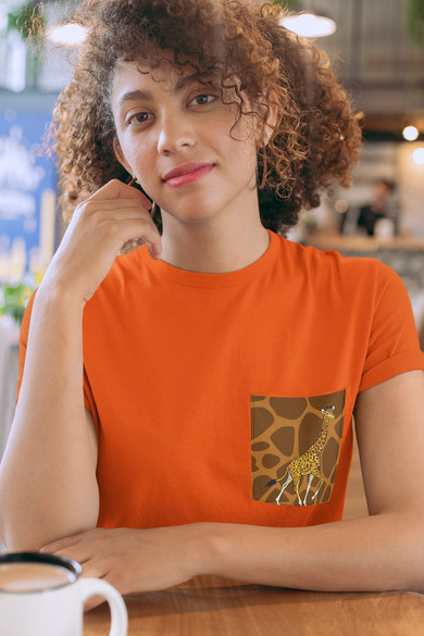 Koszulka z kieszonką SAFARI ŻYRAFA