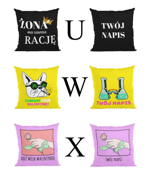 Poduszka na Walentynki + Magnes i Imię GRATIS!