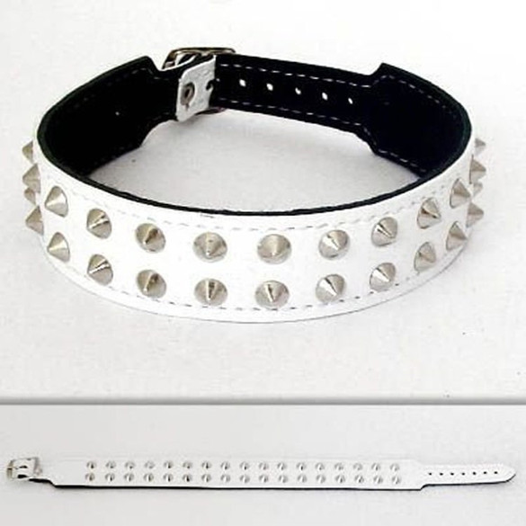 Obroża STOŻKI - DWA RZĘDY 01