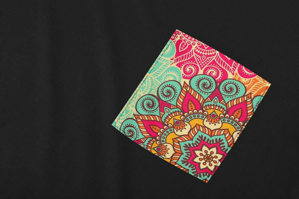Koszulka z kieszonką WZORY MANDALA