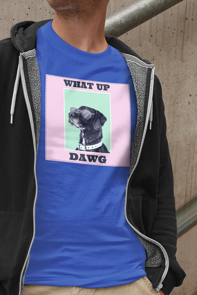 Koszulka z naszywką What up dawg