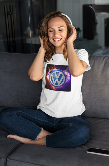 Bluzka damska z naszywką Volkswagen logo colours