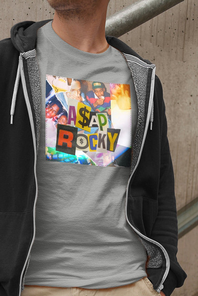 Koszulka z naszywką Asap Rocky collage