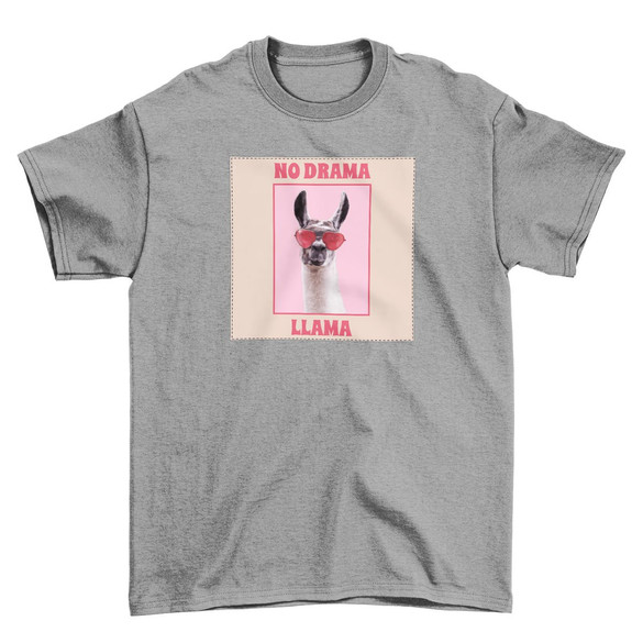 Koszulka z naszywką No drama llama