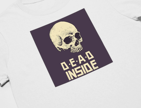Koszulka z naszywką Skull : Dead inside