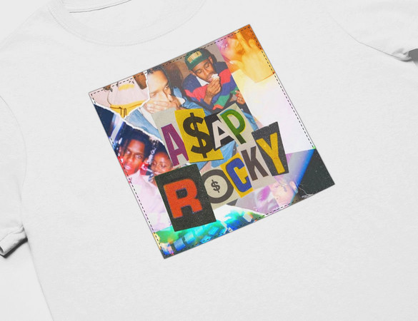 Koszulka z naszywką Asap Rocky collage