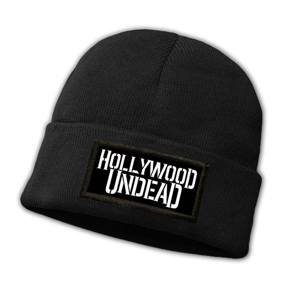 Czapka zimowa z naszywką HOLLYWOOD UNDEAD