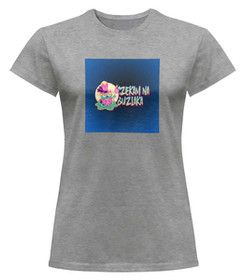 Bluzka damska z naszywką Czekam na buziaka