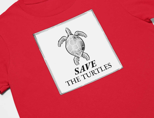 Koszulka z naszywką Save The Turtles