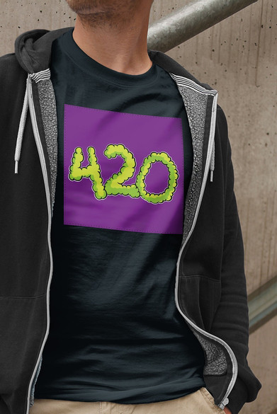 Koszulka z naszywką 420 GREEN