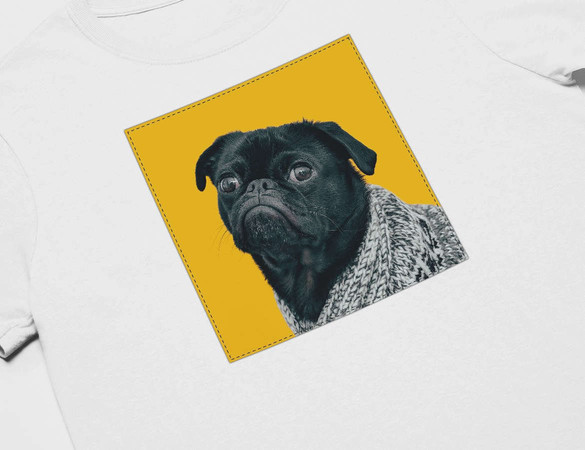 Koszulka z naszywką Pug