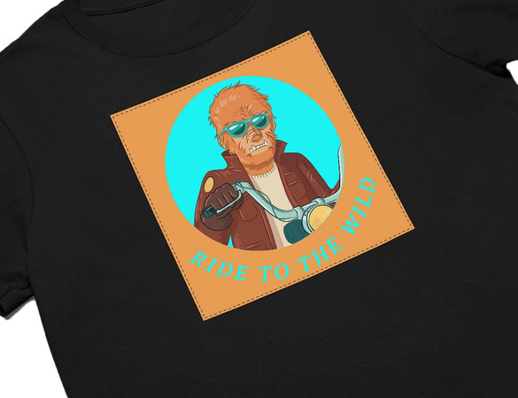 Koszulka z naszywką Ride to the wild