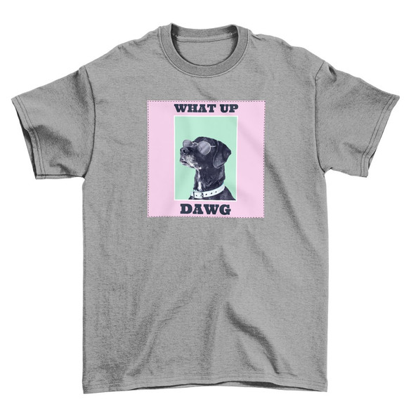 Koszulka z naszywką What up dawg