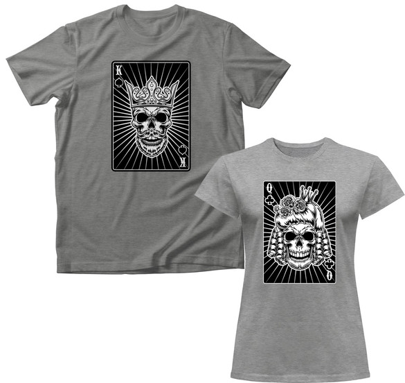 Koszulka zestaw dla Pary SKULL Queen King