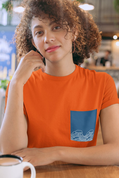 Koszulka z kieszonką FALE BLUE WAVES