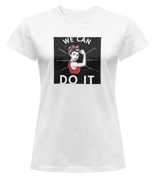 Bluzka damska z naszywką We Can Do It