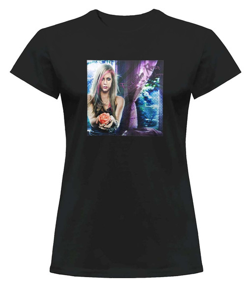 Bluzka damska z naszywką Avril Lavigne rose