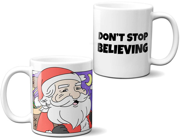 Kubek ŚWIĄTECZNY DON"T STOP BELIEVING na Prezent