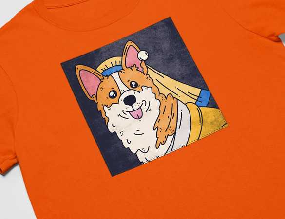 Koszulka z naszywką DOG PARODY:  Dziewczyna z perłą 