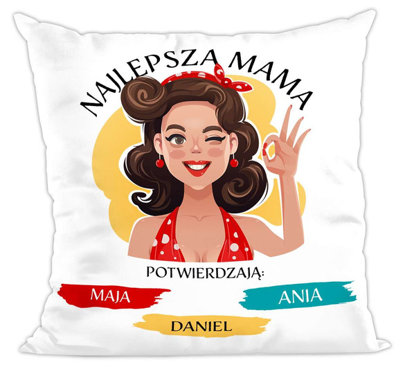 Poduszka Dla Mamy Najlepsza Mama + imiona dzieci