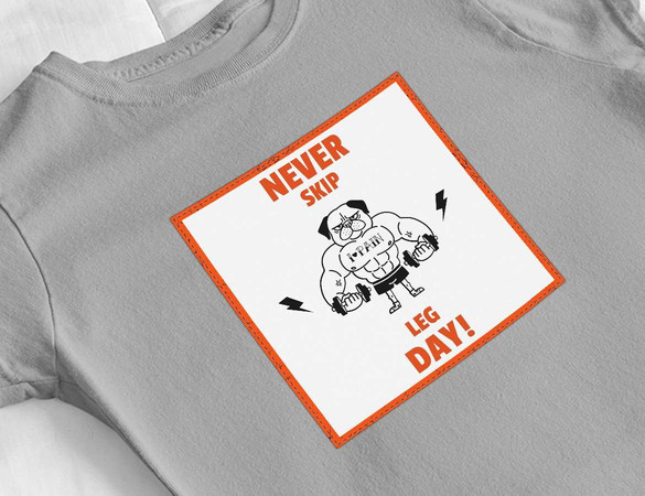 Bluzka damska z naszywką Never skip leg day