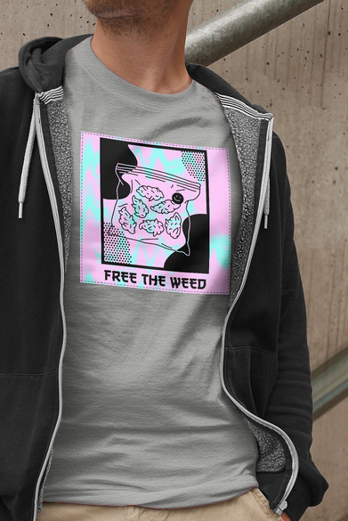 Koszulka z naszywką  Free the weed