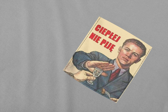 Koszulka z kieszonką CIEPŁEJ NIE PIJĘ
