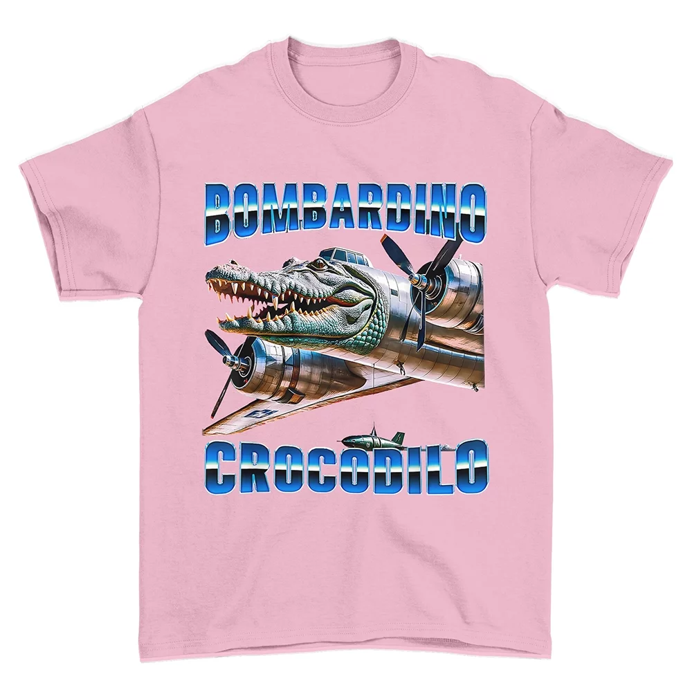 Koszulka Italian Brainrot Bombardino Crocodilo Różowy 12-14 lat