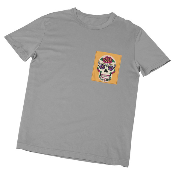 Koszulka z kieszonką MEXICO SKULL