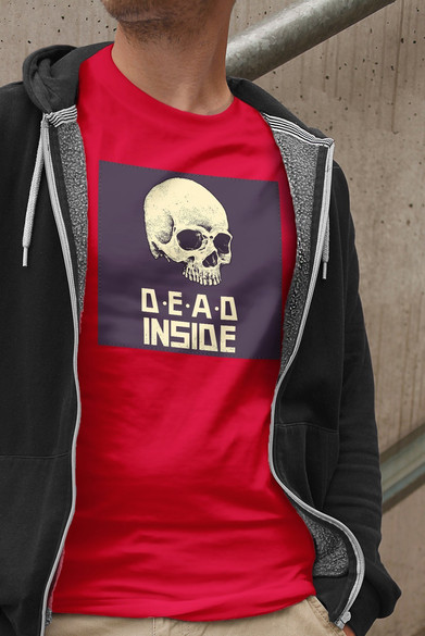 Koszulka z naszywką Skull : Dead inside