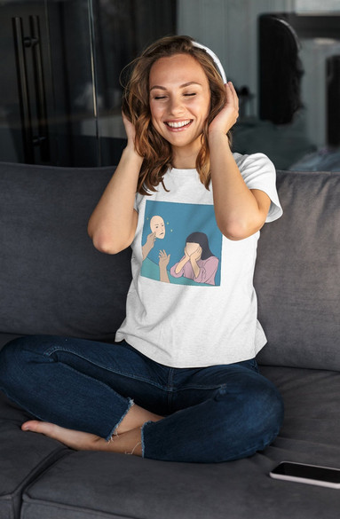 Bluzka damska z naszywką Put on a mask