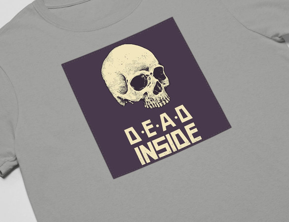 Koszulka z naszywką Skull : Dead inside