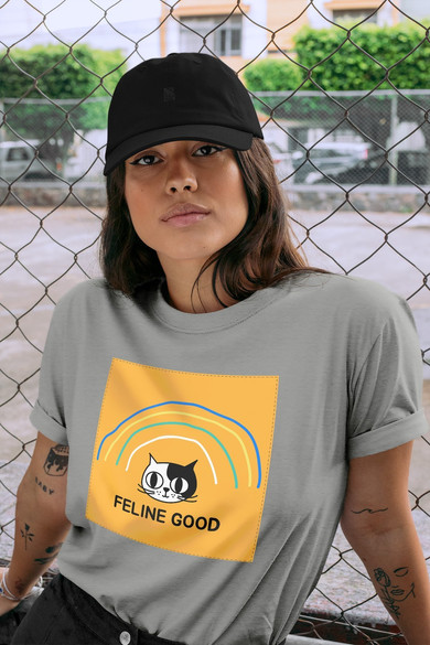 Koszulka z naszywką Feline good
