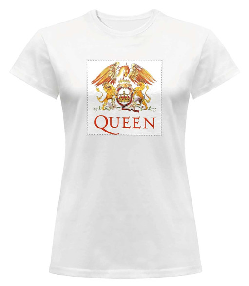 Bluzka damska z naszywką Queen logo white