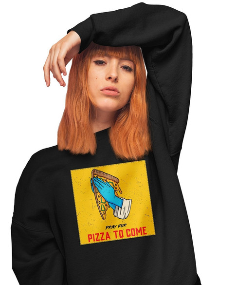 Bluza z naszywką Pray for pizza