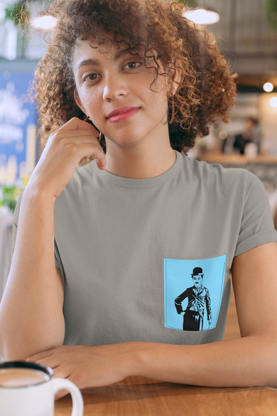 Koszulka z kieszonką CHARLIE CHAPLIN