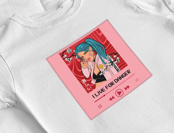 Bluzka damska z naszywką I live for danger