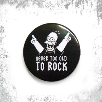 Przypinka NEVER TOO OLD TO ROCK