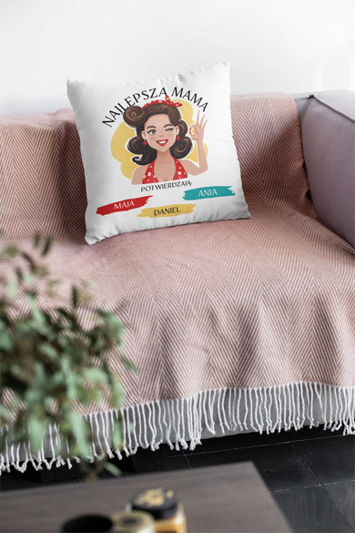 Poduszka Dla Mamy Najlepsza Mama + imiona dzieci