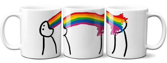 Kubek RZYGAM TĘCZĄ na Prezent +imię