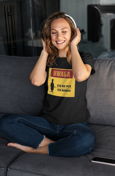 Bluzka damska z naszywką PRL- kto nie pije...