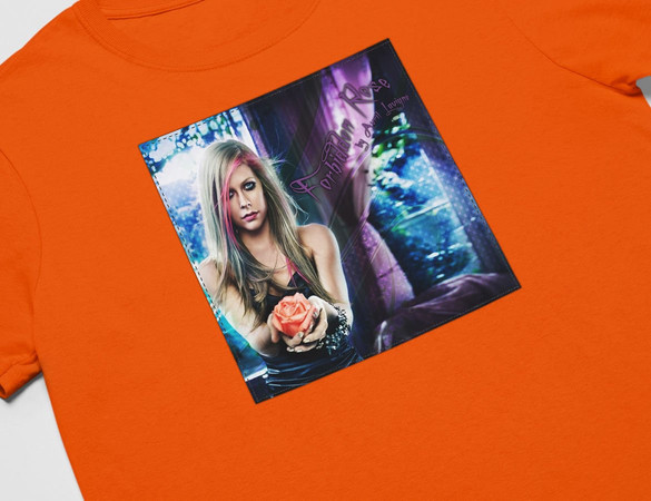 Koszulka z naszywką Avril Lavigne rose