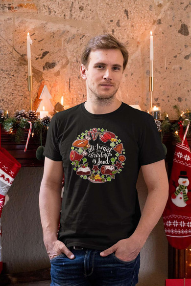 Koszulka święta all I want for christmas is food
