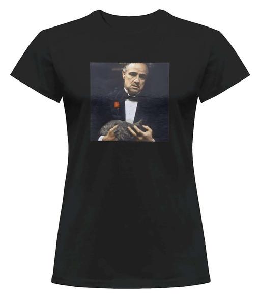 Bluzka damska z naszywką The Godfather with cat