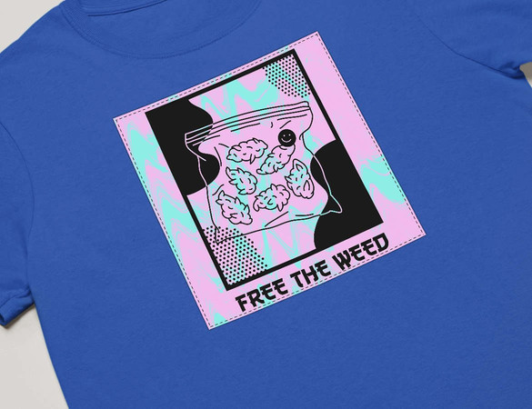 Koszulka z naszywką  Free the weed