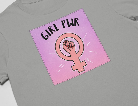 Koszulka z naszywką Girl PWR