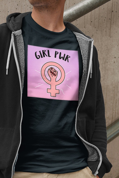 Koszulka z naszywką Girl PWR