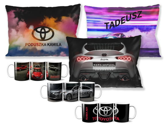  Zestaw TOYOTA poduszka+kubek WZORY+GRATIS!