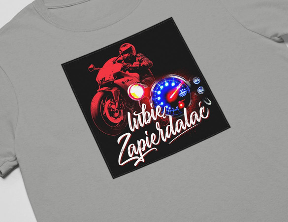 Koszulka z naszywką Lubię zapierd..lać 01